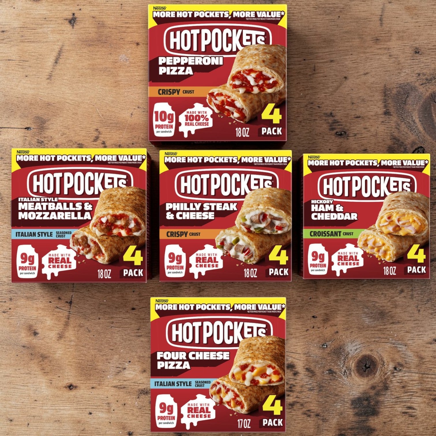 Hot Pockets Ultimate Variety Pack – 5 Flavor Combo (17–18 oz Each)