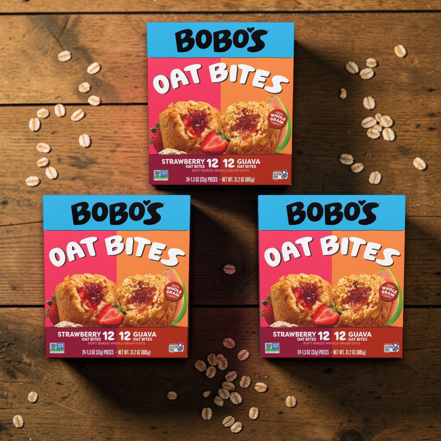 Bobo’s Oat Bites Triple Pack – Soft-Baked Variety Snacks (72 Count Total)
