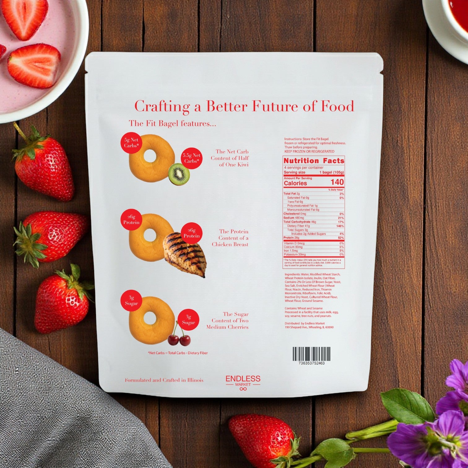 The Fit Bagel – Plain Bagels, 6 Bags (24 Total Bagels)